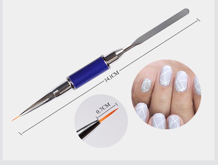 Nail Art Pinsel Striper mit Spatel und Deckel TZB65-7