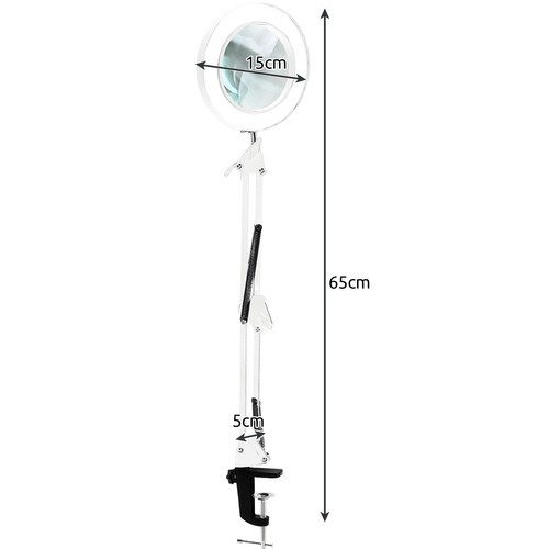 Kosmetiklampe mit Lupe LED Tischlampe Leuchte Arbeitsplatzleuchte weiß 23894