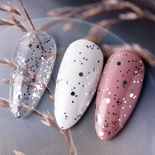 Egg Shell Finish Gel Longlife UV Lack Nail Art Gel 12ml Silver Matt C791