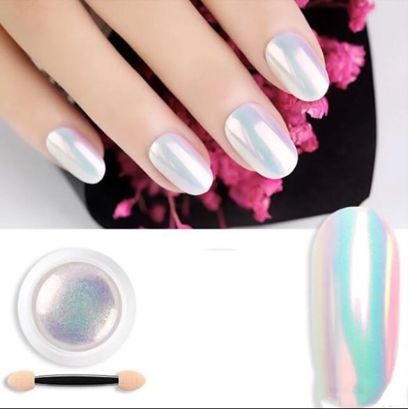 Aurora Nail Art Pigment Puder 0,5g UV Finish mit Applikator
