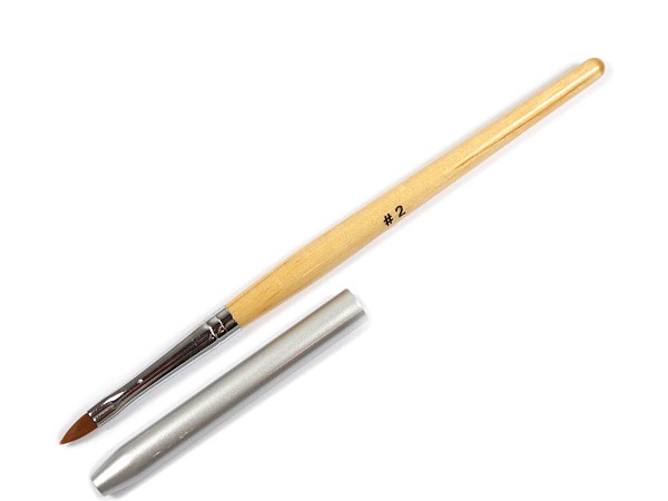 Acryl Pinsel Gr.2 Farbe Holzgriff mit Deckel AB-0702