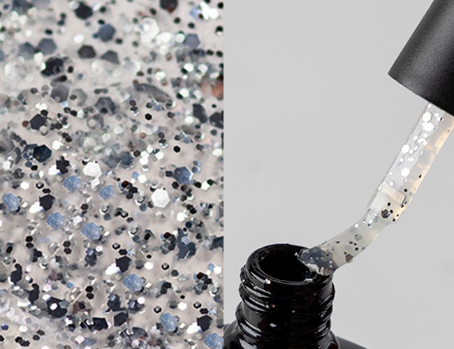 Egg Shell Finish Gel Longlife UV Lack Nail Art Gel 12ml Silver Matt C791