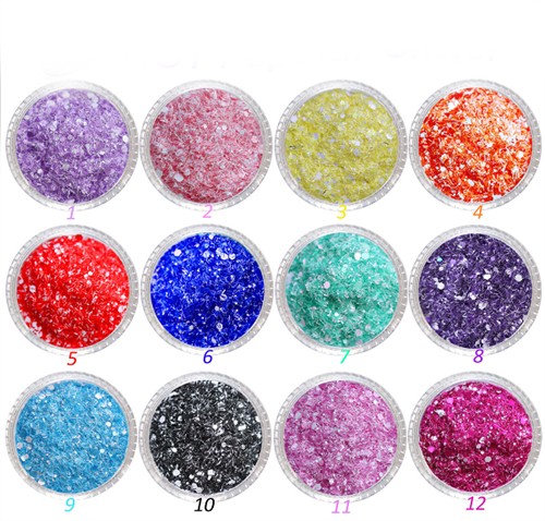 12er Set Laserstreifen PAILLETTEN Mix AGF-100
