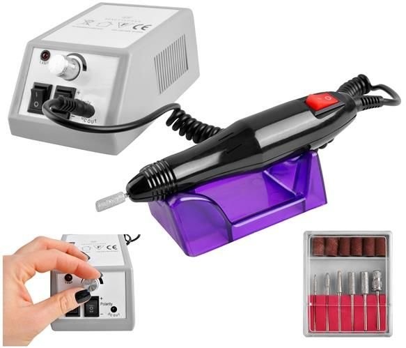 Fräser Maniküre Schleifer Gerät mit Zubehör 11tlg in Grau