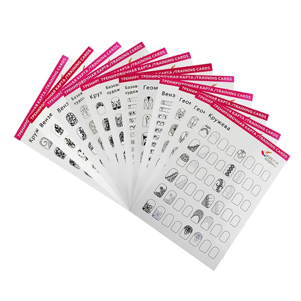 12 x Übungsbögen für Gelmalerei Bögen PracticeTraining Card RNT-609