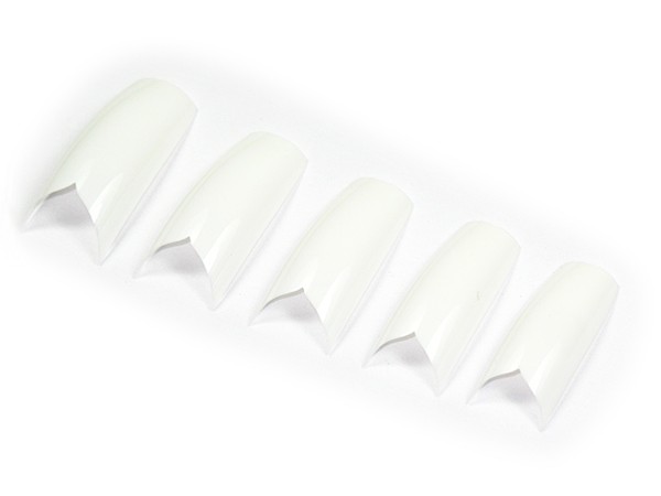 100 Design French Tips Form V in Weiß mit BOX 15-100