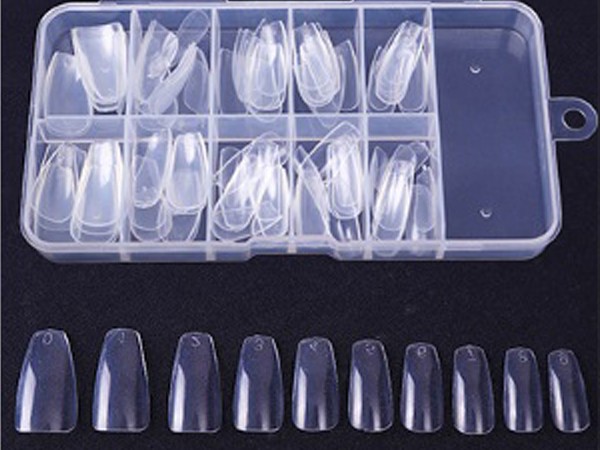 100 Full Cover Ballerina Tips in 10 Größen mit Box clear NT-109C