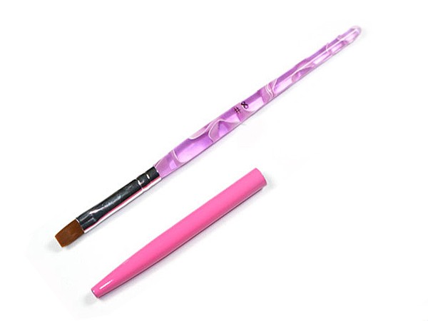 Gel Pinsel Gr.8 Marmor Desing Rosa mit Deckel GB06-08