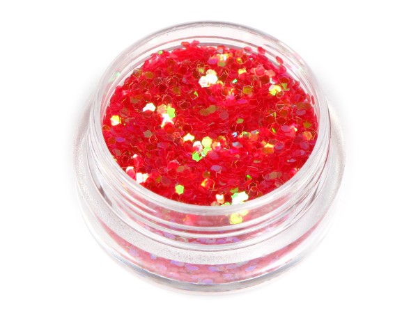 1xDöschen Pailetten Einleger Farbe :Pastel ROT