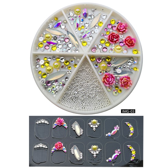 1x Rondel Straßsteine, Perlen, 3D Blumen, Plating, Glassbeads IMG-3